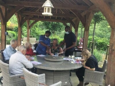 Riverside Place Care Home residents enjoy time in the garden